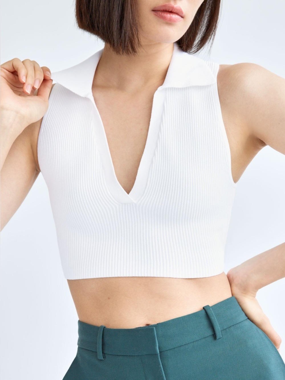 Aritzia Babaton Sculpt Knit Polo Top